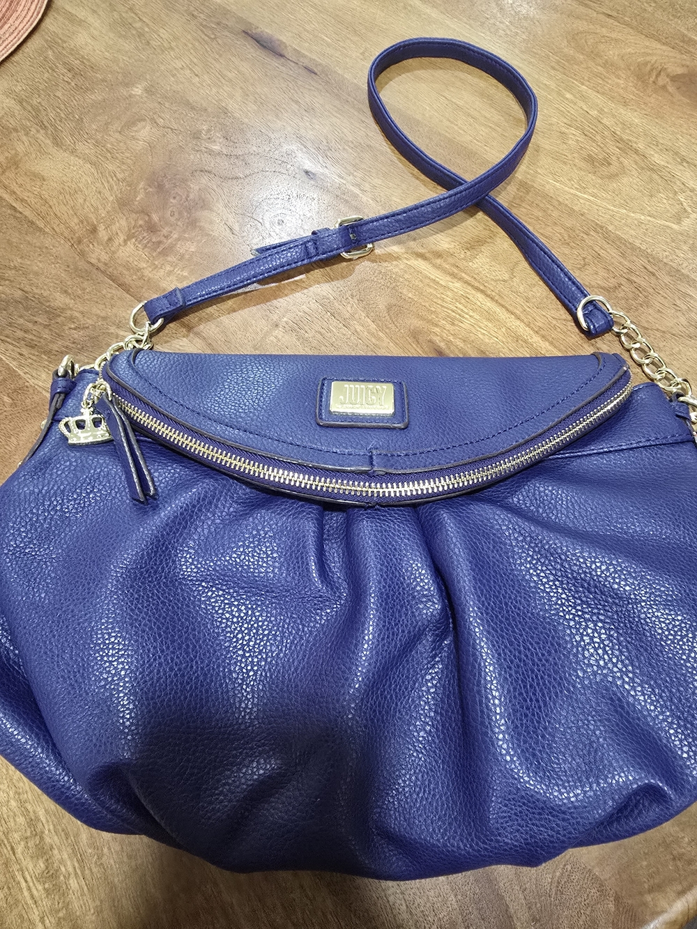 Juicy Couture Purple Pebbled Leather Crossbody Bag